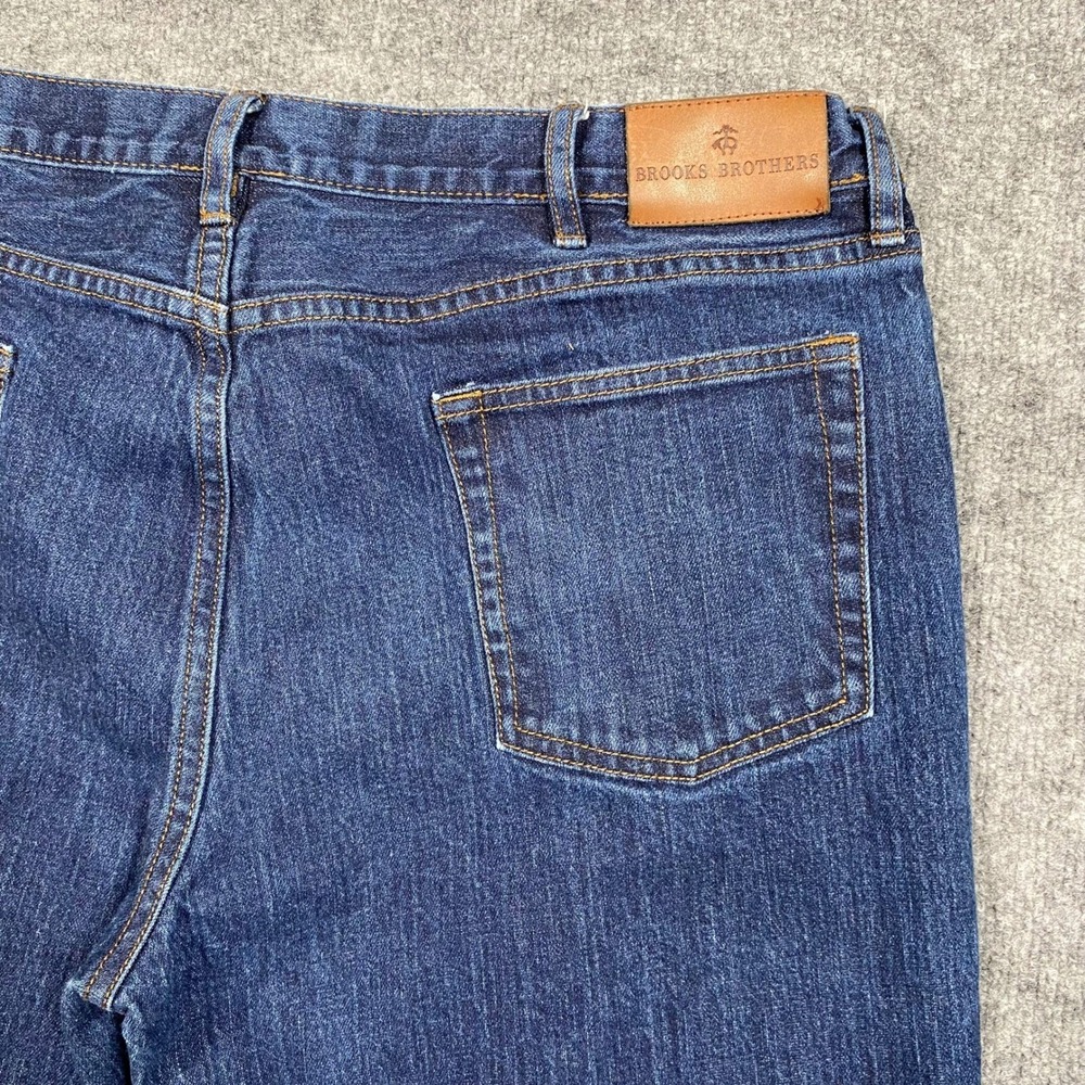 Brooks Brothers Mens Straight Fit Dark Wash Blue Denim Jeans 40x32 (Measures 30)